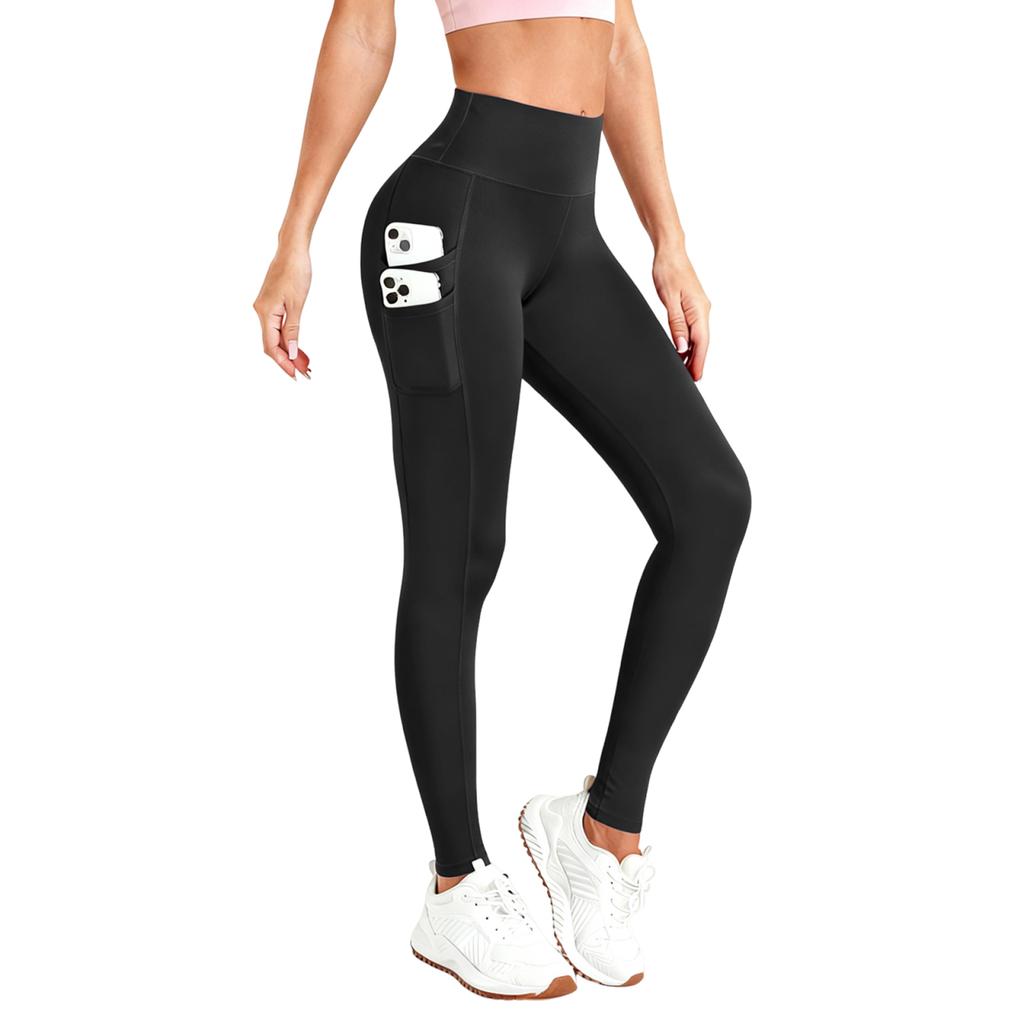 Women Fashion Pocket Yoga Cropped Pants Sports Outdoor Tights Leggings