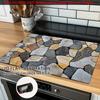 1Pcs Rubber Drying Mat With  Stone Pattern Print For Coffee Shop Restaurant Kitchen Carpet Tableware Durable Diatom Mud Table Mat Pet Mat Coffeeware