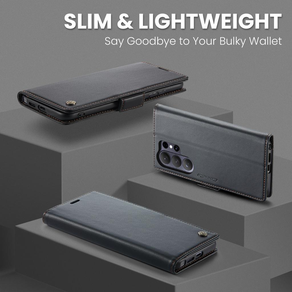 Case for Samsung S26 S24 S24 S23 Ultra FE Plus A17 A16 Leather Kickstand Card Holder Pocket Stand Flip Magnetic Flip Full Cover