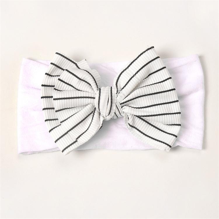 Wholesale Colorful Elastic Stretchy Nylon Bow Hairband Children s Solid Color Butterfly Bow Nylon Headband белый