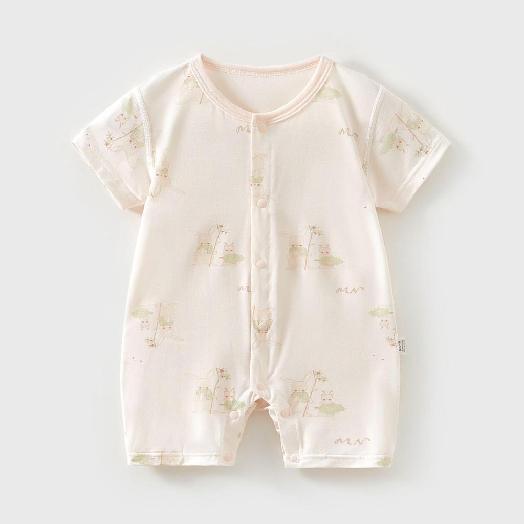 Infant Summer Romper - Short Sleeve Modal Jumpsuit for Babies and Toddlers