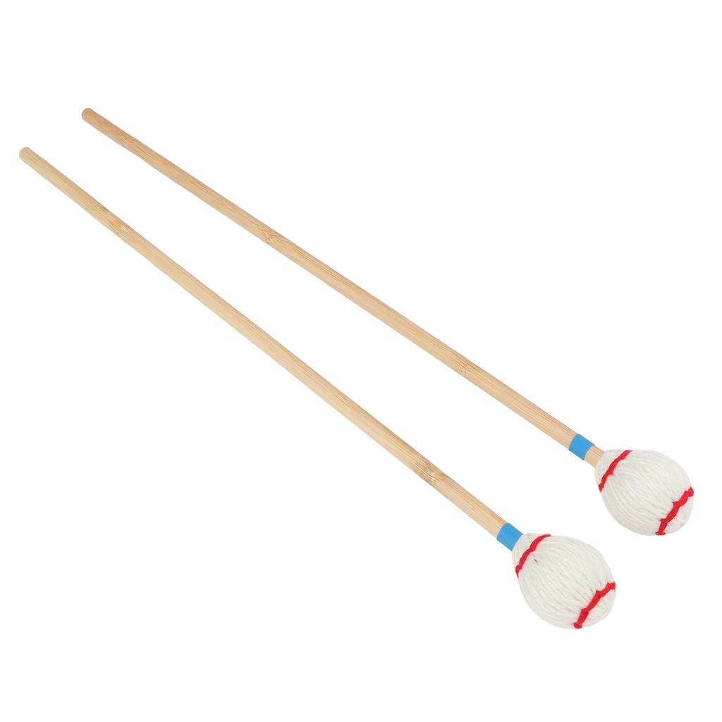 2Pcs Marimba Yarn Mallets Soft Comfortable Handle Medium Hard Heads Yarn Marimba Mallets Head for Instrument Playing