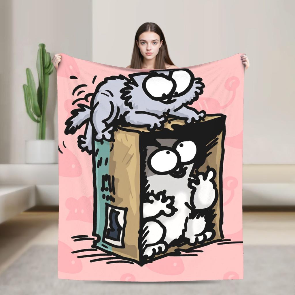 Simons Cat Cute Animal Anime Blanket Quality Warm Soft  Bedding Throws Winter Kids Outdoor Print Bedspread