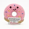 Positive Energy Doughnut Hug Pocket Mini Handmade Knitting Doughnut Doll With Card Funny Christams Gift Home Room Decoration