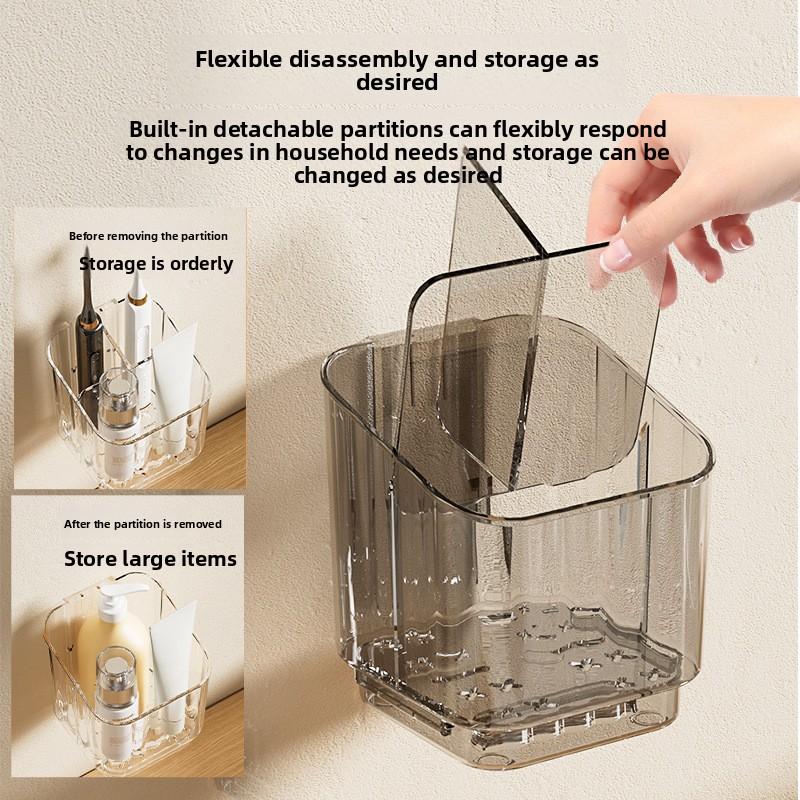 Simple Grid Toothbrush No Punching Wall Mounted Bathroom Household Storage Rack