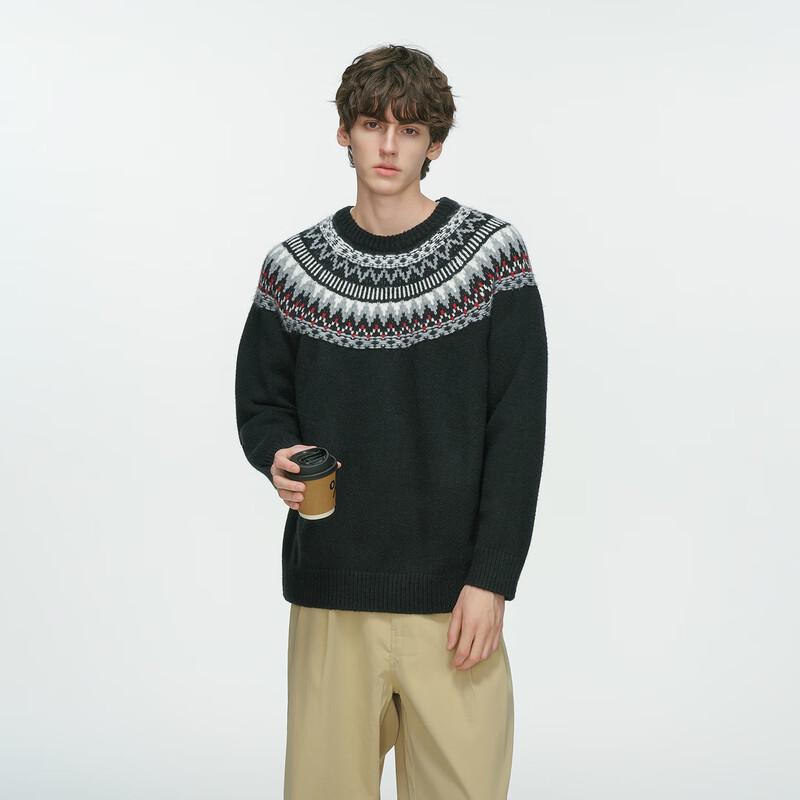ICH MODE Fair Isle Jacquard Knit Sweater
