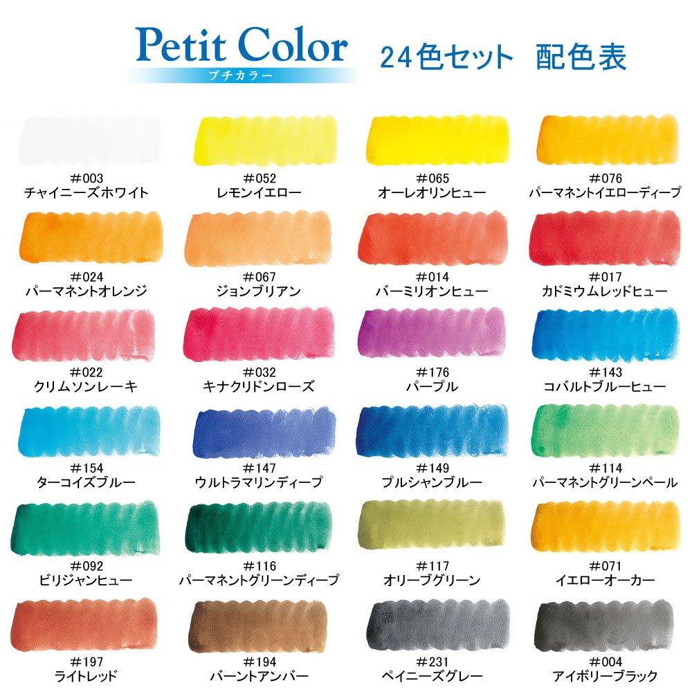 Sakura Craypas Paint Solid Watercolor Petit Color 24 Colors with Water Brush NCW-24H