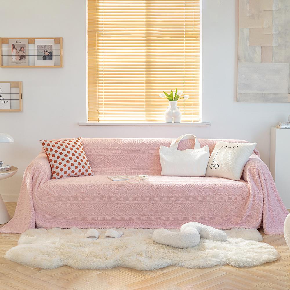 Осень и Зима Плюшевый Трехмерный Жаккардовый Шу Хлопковый Бархат Диванное Полотенце — фото 5