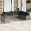VidaXL Garden Lounge Set with Cushions 10 Pcs Grey Braided Resin 3219160