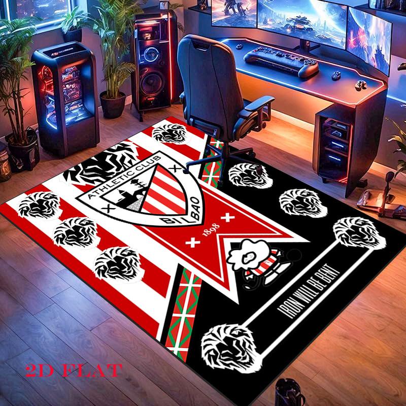 Athletic Club Logo Teppich für Wohnzimmer Schlafzimmer Zuhause Sofadekoration, rutschfeste Bodenmatte für Kinder zum Spielen