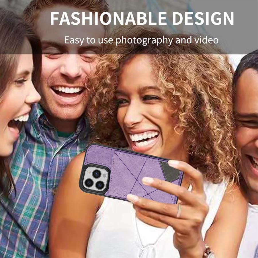 Husă portofel Skin Feel cu suport pentru card și ramă foto pentru iPhone 16 15 14 13 12 11 Samsung S25 S24 S23 S22 S21 Husă cu suport reglabil