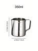 Stainless Steel Milk Frothing Jug Silver Frother Coffee Latte Container Metal Pitcher Barista Cup