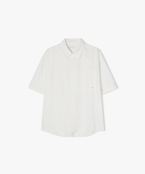 River Classy [25Ss] Llm31514 White Linen-Like Short Sleeve Shirt 100