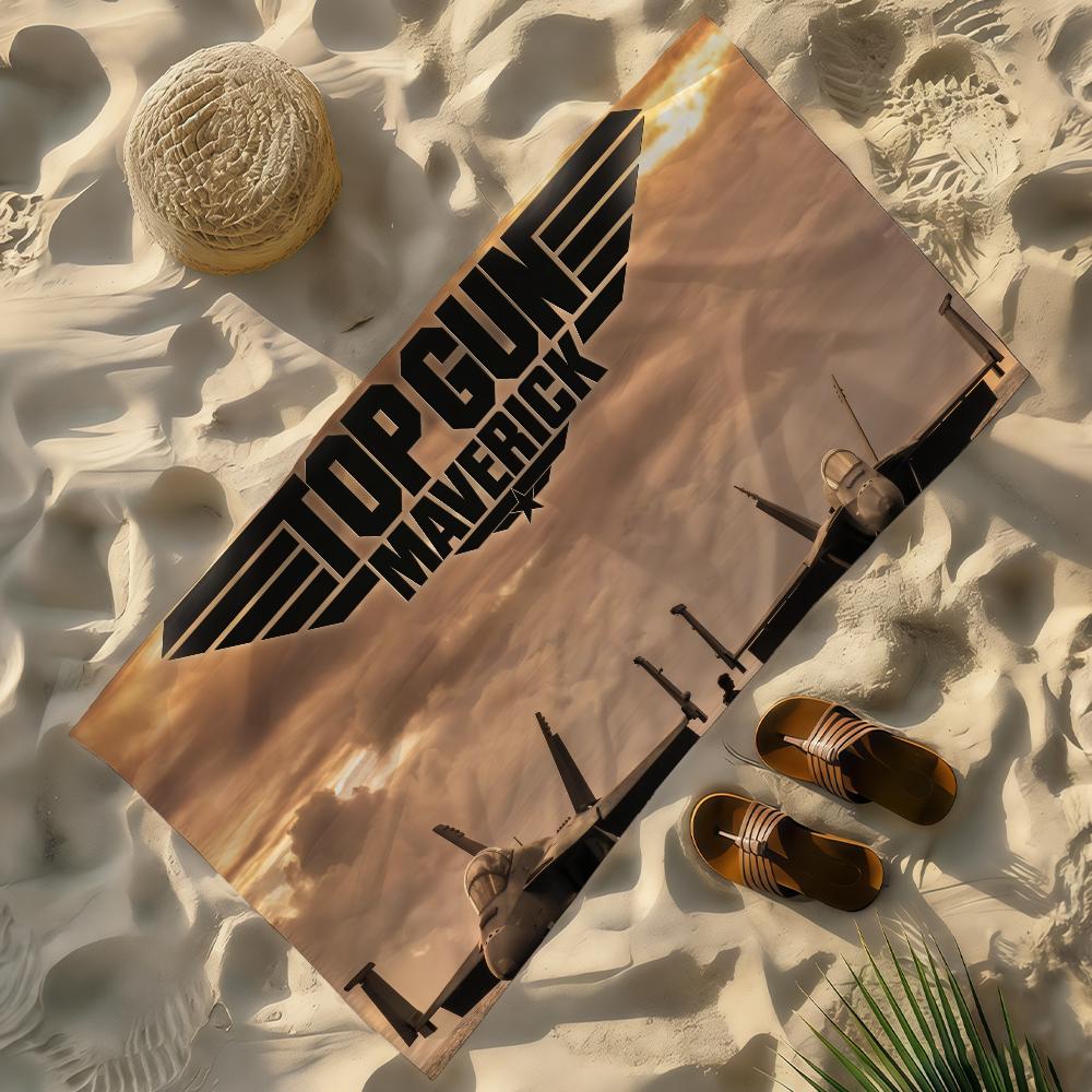 Film T-Top Gun M-Maverick Towel Soft Lightweight Anti-Sand Large Beach Towel Quick-Drying Bath Sports Family