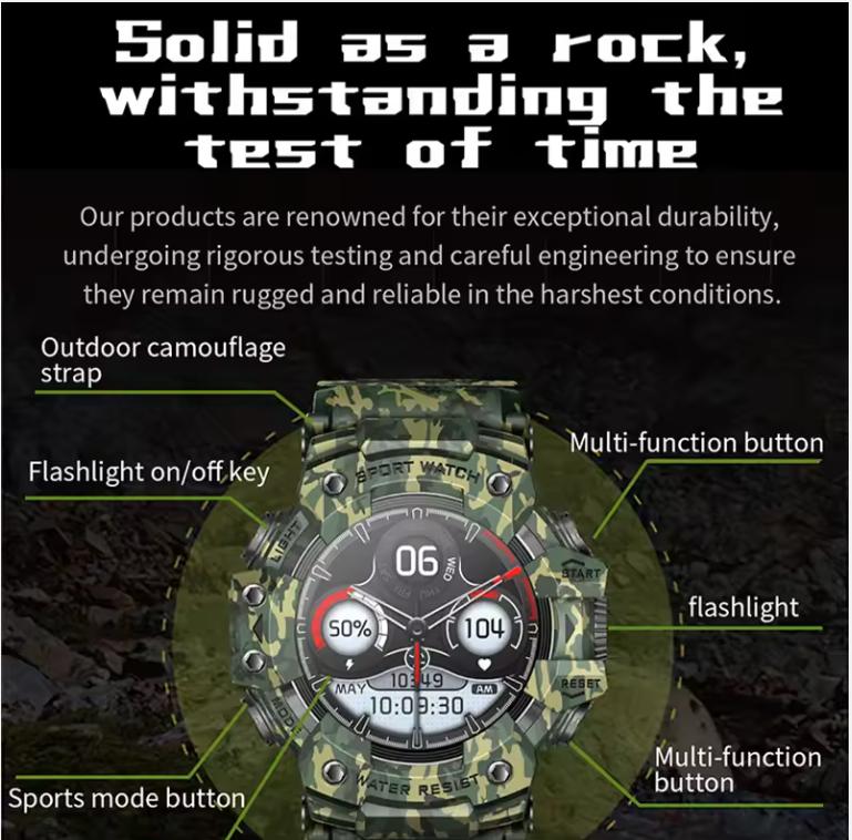 Xiaomi Mijia Smart Watch Outdoor Sports Compass Flashlight Watch Bluetooth Call Heart Rate Monitoring Waterproof Watches for Men