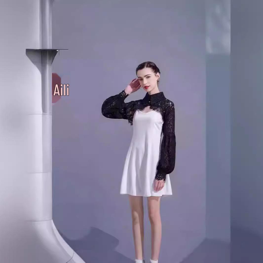 

Autumn Women s Faux Collar Long-Sleeve Cardigan - Versatile Anti-Exposure Shawl for Skirts One Size білий