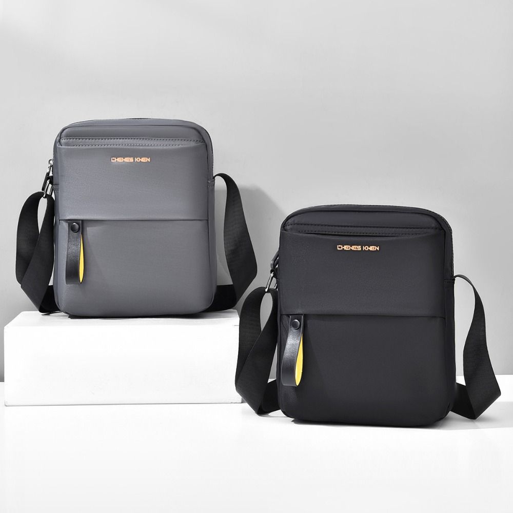 Zipper Pockets Men Crossbody Backpack Waterproof Sling Bag Stylish Messenger Bag  Document Storage