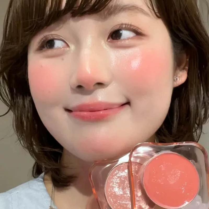 Pink and Tender Is Spring! Moisturizing Blush Cream Silky Texture Korean Series Tender Expansion Shrink Color Brightening Brush