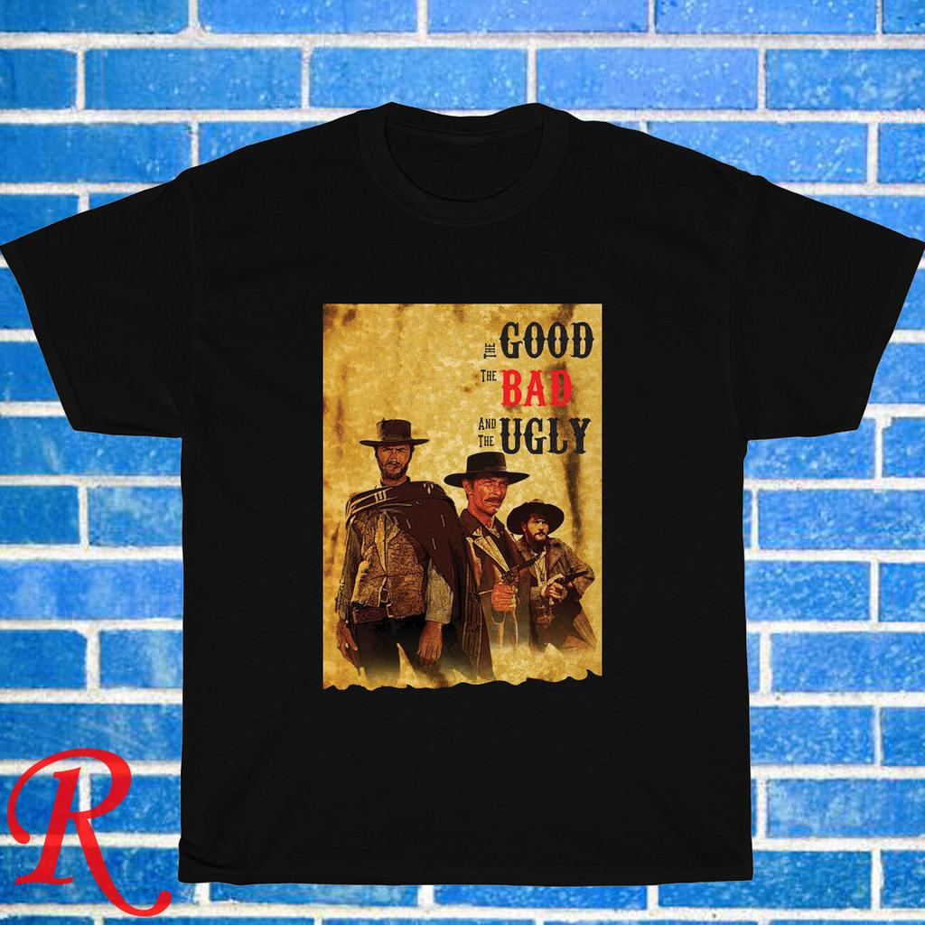 Il Buono Il Brutto Il Cattivo Maglietta Unisex Retro Film Nero/Grigio Taglia S-3XL