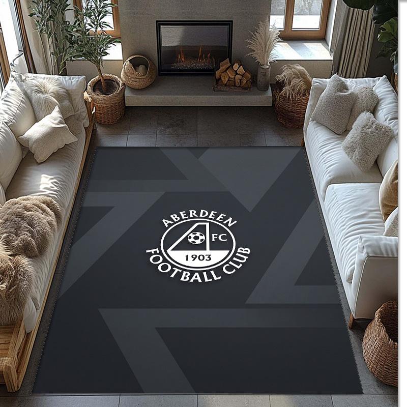 Aberdeen FC Soccer Football Pattern Soft Area Rug Non Slip Indoor Floor Carpet Sports Decor Mat for Bedroom
