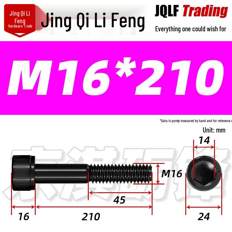 Hex Socket Head Cap Screw, Half Thread, M12-M18, High-Strength, Blackened Cylindrical Head, Knurled Bolt