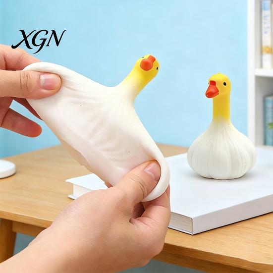 Kids Stress Toy Relief Garlic Duck Soft Stretchy Squeeze Sensory Hand Therapy Concentration Aid Exercise Relaxation Ball Party Favors