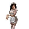 Sexy lingerie sexy maid suit cute pure desire see-through uniform no take off qing pajamas qqny