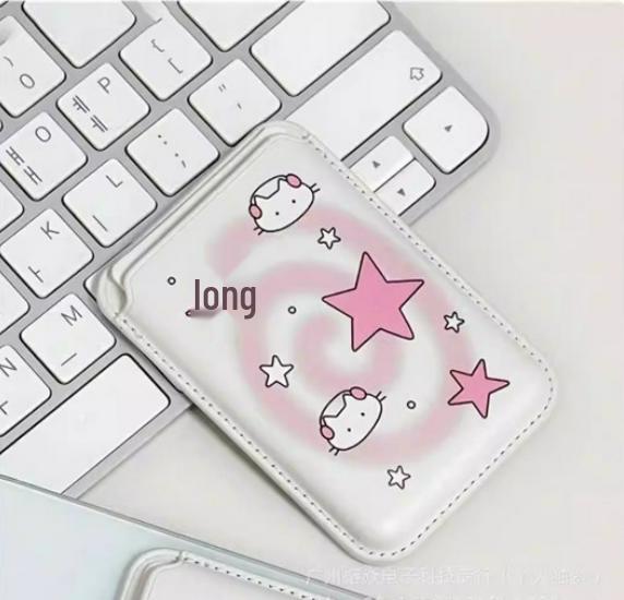 Leather Magnetic Card Holder Phone Case, Compatible with MagSafe for Apple – Cute Star Design Single Card Holder