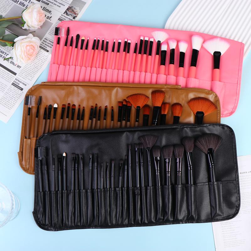 24Pcs Makeup Brush Sets Professional Cosmetics Brushes Eyebrow Powder Foundation Shadows Pinceaux Make Up Tools With Storage Bag