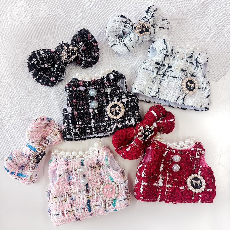 Tweed Plüsch Kleiderset (Kleid & Band) für 10-15cm Puppen, Rot [Gebraucht]