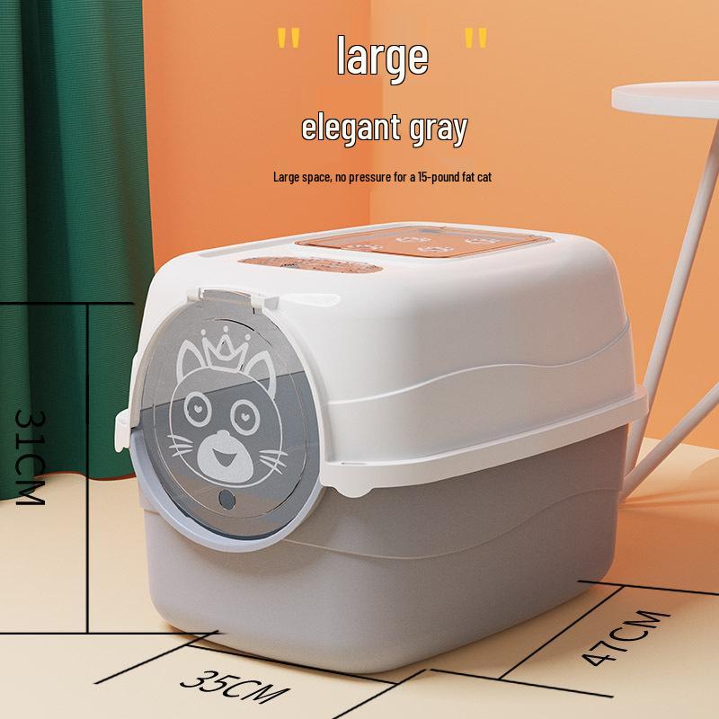 Large Kitten Odor Control Litter Box - Fully/Semi-Closed Cat Toilet