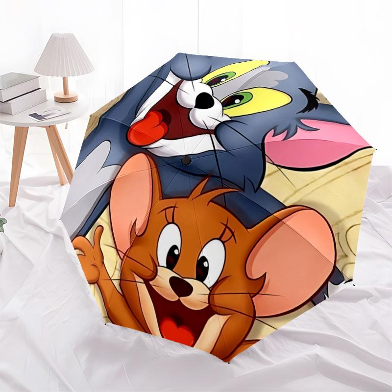 1pc Tom and Jerry Automatic Open/Close Umbrella - 8-Rib Stability - All-Season Everyday & Formal Use  Yy251022010