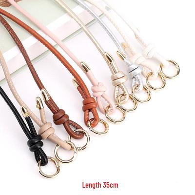 Women's Fashion Knotted Handbag Strap - PU Leather & Metal Ring Shoulder Accessory.