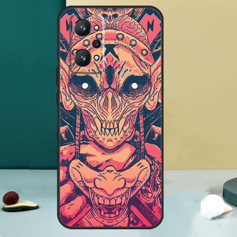 Samurai Mask Warrior Helmet For Realme GT 7 Pro GT 5 6 6T C67 C61 C55 C53 C51 C21Y C25S C75 10 11 12 13 14 Pro Plus Case