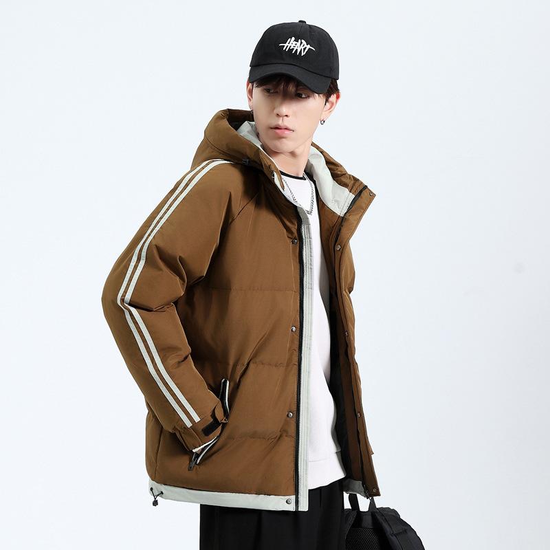 Youth Casual Hooded Cotton-padded Men's Jackets Winter Thickened Warm Hong Kong Style Cotton-padded Jackets Autumn and Winter Cotton-padded Clothes