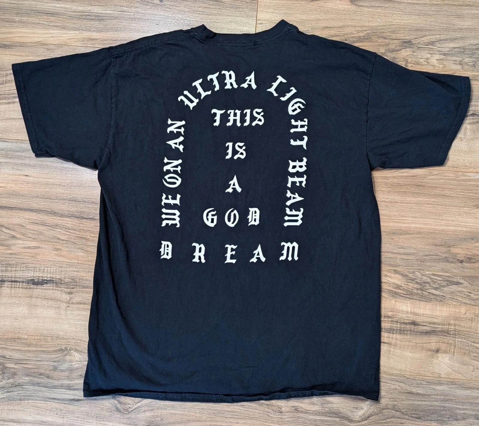 Y2K Kanye West Ultralight Beam I Feel Like Pablo Long Black Sleeve Shirt Rap M 3XL