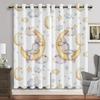 Cartoon Animals Window Curtain Living Room Watercolor Bunny Bear Eyelet Curtains Moon Print New Baby Room Drapes Free Shipping