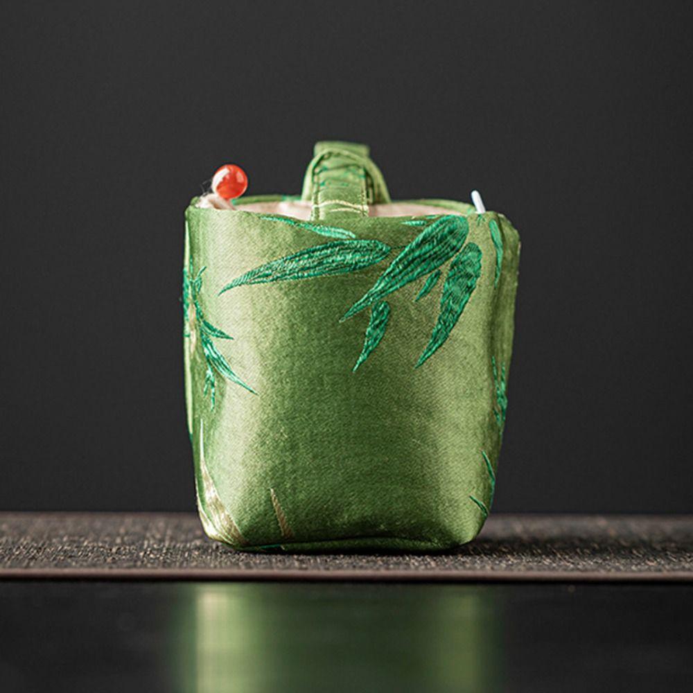 Chinese Style Brocade Storage Bag Makeup Bag Embroidered Handbag Hanfu Teacup Cloth Pouch  Travel