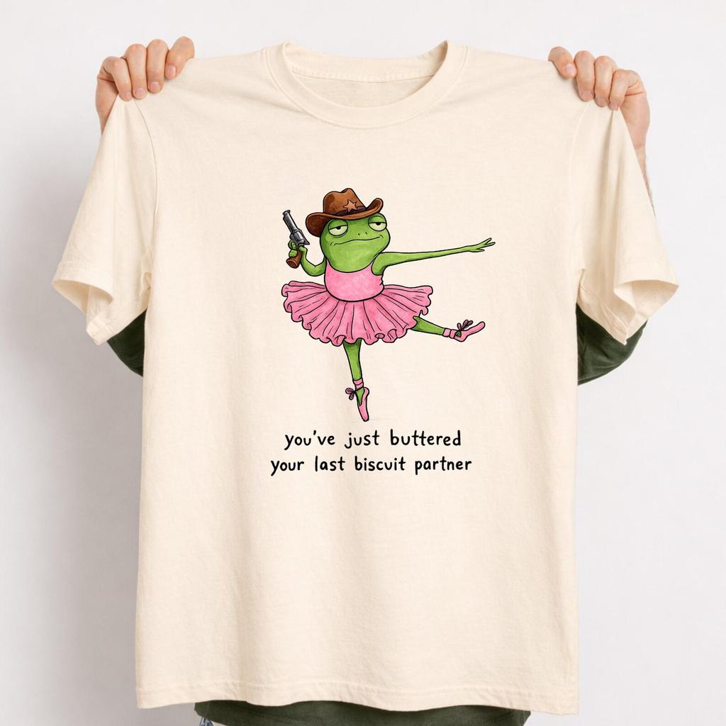 Funny Frog Ballerina Cowboy T-Shirt – Western Meme Shirt