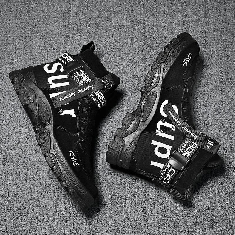 Motorcycle Boots Casual Shoes Non-Slip Outdoor Fashion Hiking Shoes Men Boots High-top Hunting Botas Motociclista