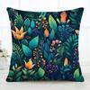 Dark Green Floral Pillow Case Fashion Square Pillowcase Bedroom Sofa Room Ins Decoration Leisure