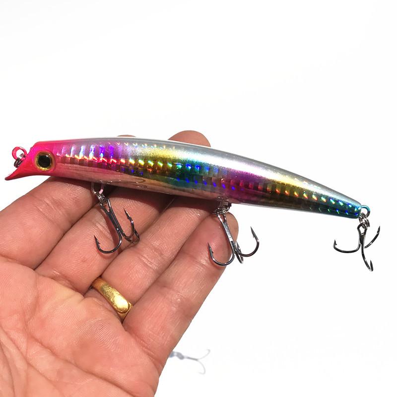 Cracked Wave Minnow Fishing Lure, 12cm/12.5g - Sea Fishing Bait with Hook