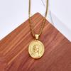 Vintage Trendy Christian Face Gold Plated Stainless Steel God Pendant Necklace Jesus Portrait Gift