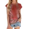 Women's Fashion Casual Basic Floral Textured Round Neck T-Shirt Vest Top