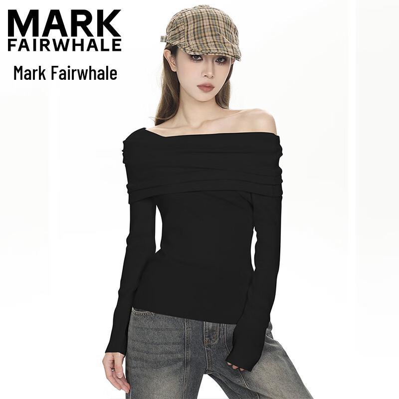 MARK FAIRWHALE Off-Shoulder Slim Knit Top