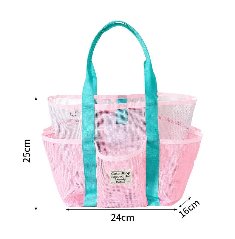 Large Capacity Mesh Beach Tote Bag for Outdoor Use