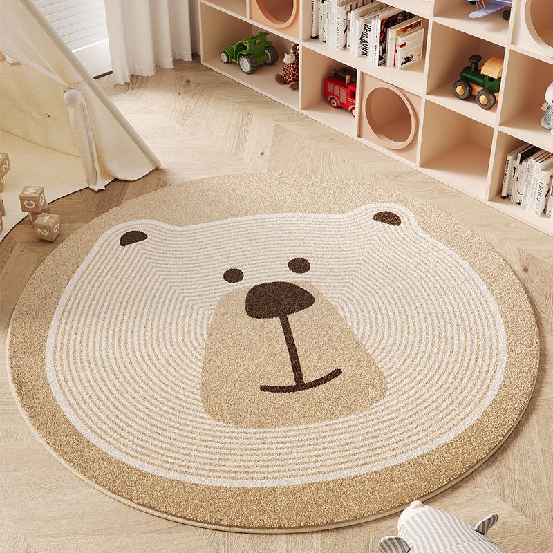 Cartoon Pattern Bedroom Decor Plush Carpet Thicken Washable Rug Cute Round Carpets for Living Room Fluffy Soft Lounge Floor Mat
