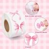 500 Pcs Decorative Sticker Pink Bows Seal Sticker Gift Box Blessing Sticker Adhesive Sticker for Scrapbooking Journal