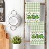 Artoid Mode Buffalo Plaid Clover Shamrock St. Patrick's Day Kitchen Towels Dish Towels, 18x26 Inch Farmhouse Holiday Decoration Hand Towels Set of 2