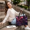Purple Crack Pattern Tote Bag Large Capacity Casual Handbag for Daily Shopping Travel Commute Use